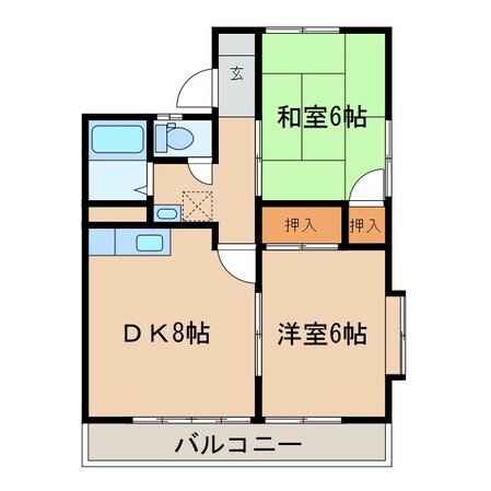 マンション高寺Bの物件間取画像